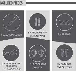 Hot Kirklands Home Nickel Blackout Extendable Curtain Rod, 72 in.