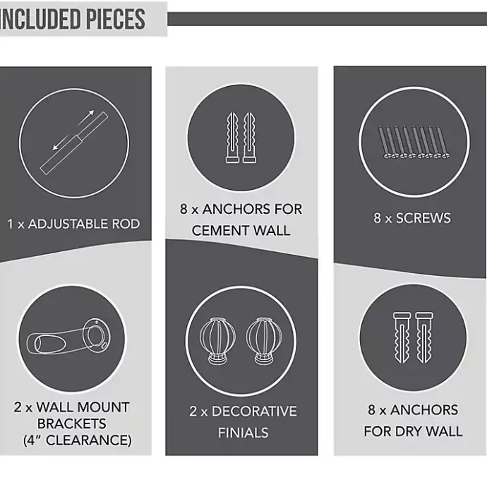 Hot Kirklands Home Nickel Blackout Extendable Curtain Rod, 72 in.