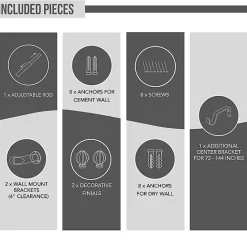 Best Kirklands Home Nickel Blackout Extendable Curtain Rod, 144 in.