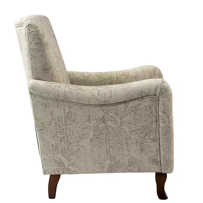 New Kirklands Home Nicola Beige Linen Upholstered Armchair Tan