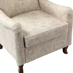New Kirklands Home Nicola Beige Linen Upholstered Armchair Tan