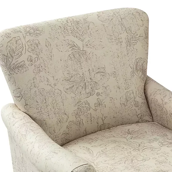 New Kirklands Home Nicola Beige Linen Upholstered Armchair Tan