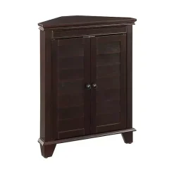 Discount Kirklands Home Nikki Dark Wooden Corner Cabinet Brown