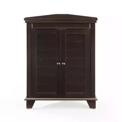 Discount Kirklands Home Nikki Dark Wooden Corner Cabinet Brown