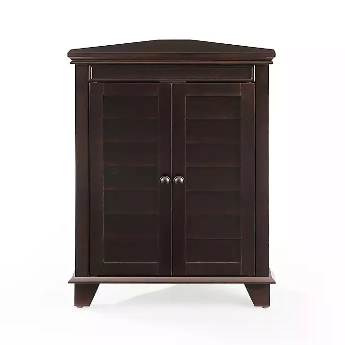 Discount Kirklands Home Nikki Dark Wooden Corner Cabinet Brown