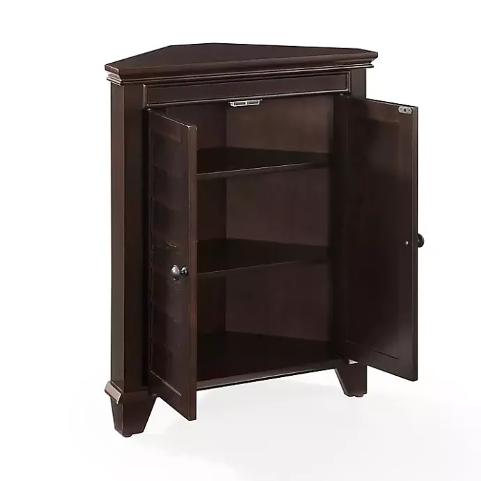 Discount Kirklands Home Nikki Dark Wooden Corner Cabinet Brown