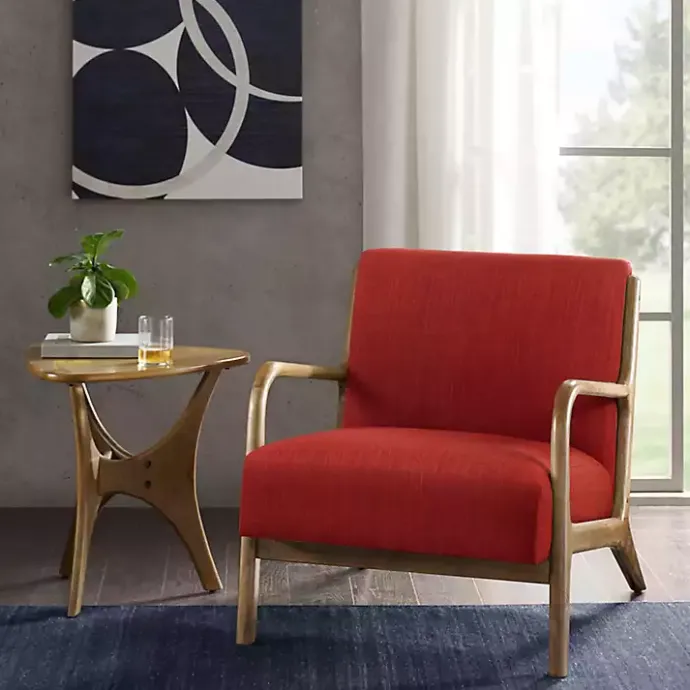 New Kirklands Home Nolan Mid-Century Modern Accent Chair Red