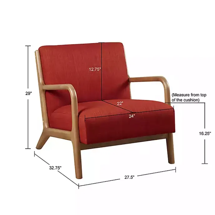New Kirklands Home Nolan Mid-Century Modern Accent Chair Red