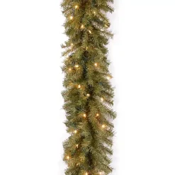 Kirklands Home Norwood Fir Garland with Clear Lights Green