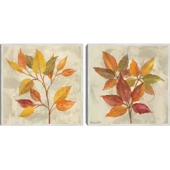Outlet Kirklands Home November Leaves Framed Canvas Art Print, Set of 2 Multi