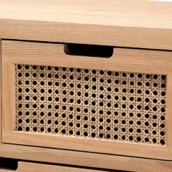 Sale Kirklands Home Oak and Rattan 4-Drawer Chest