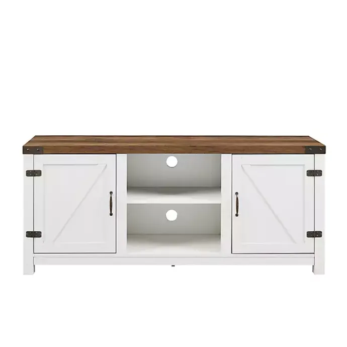 Clearance Kirklands Home Oak Farmhouse Double Door TV Stand