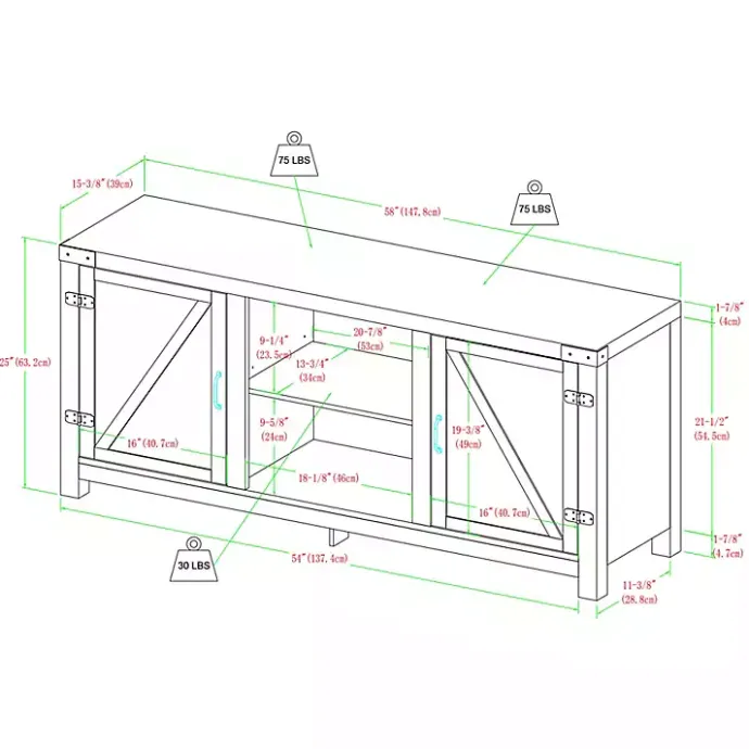 Clearance Kirklands Home Oak Farmhouse Double Door TV Stand