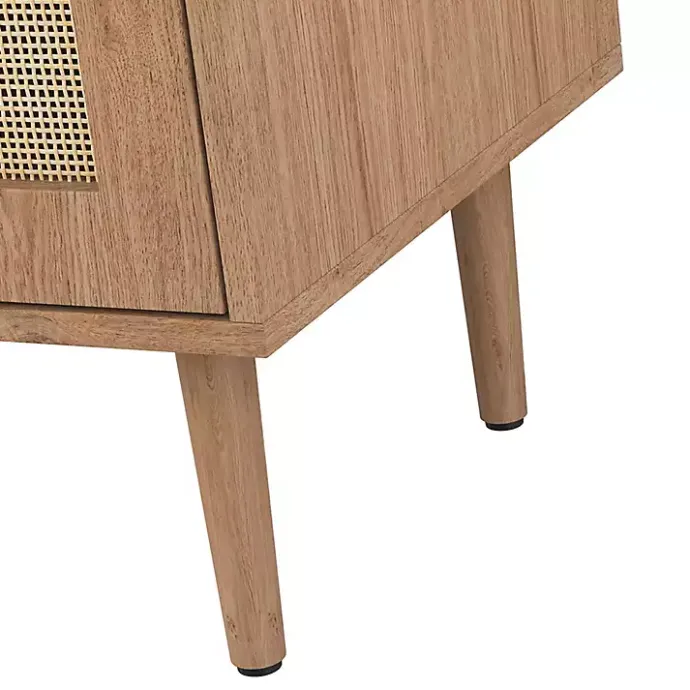 Hot Kirklands Home Oak Wood and Arched Rat 2-Door Cabinet Tan