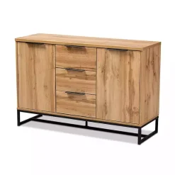 Discount Kirklands Home Oak Wood and Metal Sideboard Buffet