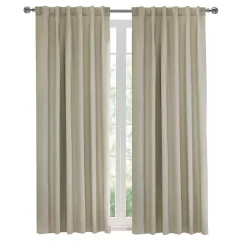 Clearance Kirklands Home Oatmeal Baxter Blackout Curtain Panel, 84 in. Tan