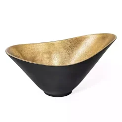 Best Kirklands Home Oblong Black and Gold Bowl, 15 in