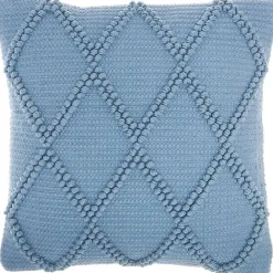 Discount Kirklands Home Ocean Diamond Lattice Throw Pillow Blue