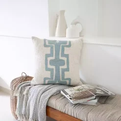 Clearance Kirklands Home Ocean Blue Geometric Stripe Pillow