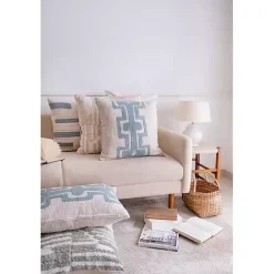 Clearance Kirklands Home Ocean Blue Geometric Stripe Pillow