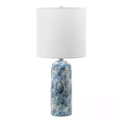 Best Kirklands Home Ocean Blues Mottled Pillar Table Lamp White