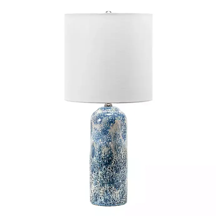 Best Kirklands Home Ocean Blues Mottled Pillar Table Lamp White
