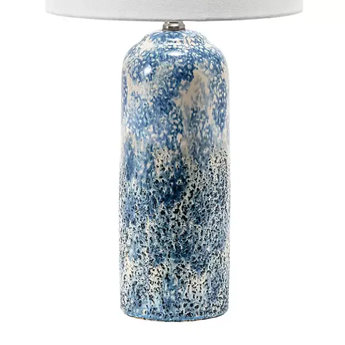 Best Kirklands Home Ocean Blues Mottled Pillar Table Lamp White