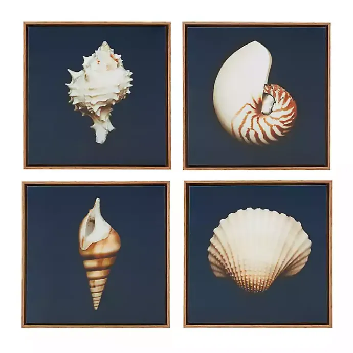 Best Kirklands Home Ocean Shell Framed Canvas Art Prints, Set of 4
