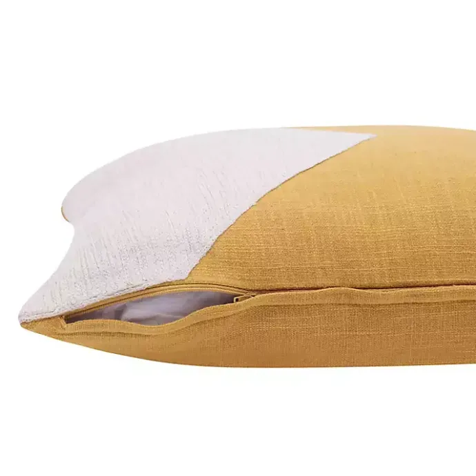 Sale Kirklands Home Ochre & Ivory Geometric Colorblock Throw Pillow Yellow