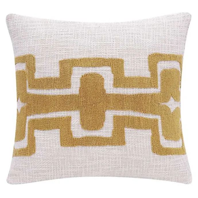 Clearance Kirklands Home Ochre Geometric Stripe Pillow