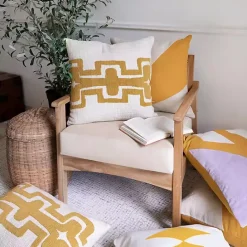 Clearance Kirklands Home Ochre Geometric Stripe Pillow