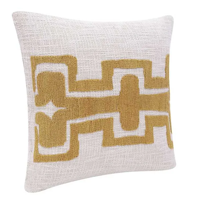 Clearance Kirklands Home Ochre Geometric Stripe Pillow
