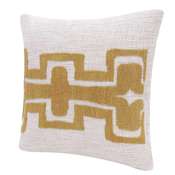 Clearance Kirklands Home Ochre Geometric Stripe Pillow