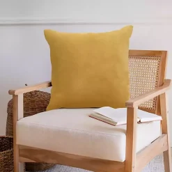 Discount Kirklands Home Ochre Velvet Handmade Throw Pillow Yellow