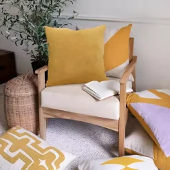 Discount Kirklands Home Ochre Velvet Handmade Throw Pillow Yellow