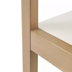 Online Kirklands Home Off White Wood Shelves with Natural Frame Bookcase