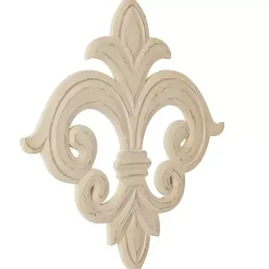 New Kirklands Home Off-White Distressed Fleur De Lis Wall Decoration Ivory