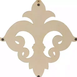 New Kirklands Home Off-White Distressed Fleur De Lis Wall Decoration Ivory