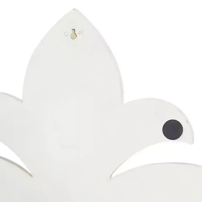 New Kirklands Home Off-White Distressed Fleur De Lis Wall Decoration Ivory