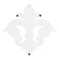 New Kirklands Home Off-White Distressed Fleur De Lis Wall Decoration Ivory
