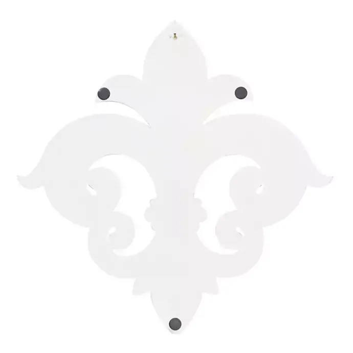 New Kirklands Home Off-White Distressed Fleur De Lis Wall Decoration Ivory