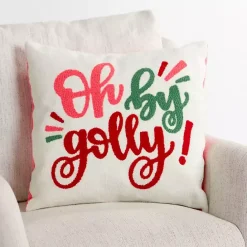 Outlet Kirklands Home Oh By Golly Christmas Pillow