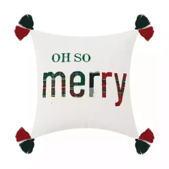 Hot Kirklands Home Oh So Merry Tassel Christmas Throw Pillow