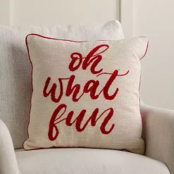 Clearance Kirklands Home Oh What Fun Embroidered Pillow