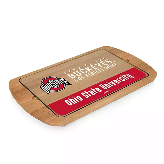 Online Kirklands Home Ohio State Buckeyes Wood and Glass Serving Board