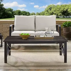 Kirklands Home Oiled Bronze Metal Dayton Outdoor Coffee Table Brown
