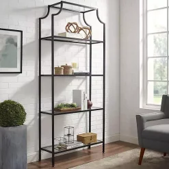 Clearance Kirklands Home Oil-Rubbed Bronze 4-Tier Glass Ashlee Etagere Brown