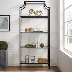 Clearance Kirklands Home Oil-Rubbed Bronze 4-Tier Glass Ashlee Etagere Brown