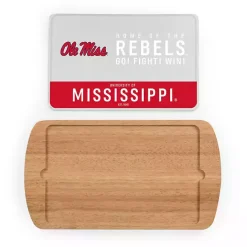 New Kirklands Home Ole Miss Rebels Wood and Glass Serving Board