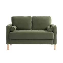 New Kirklands Home Olive Chelsea Modern Loveseat Green